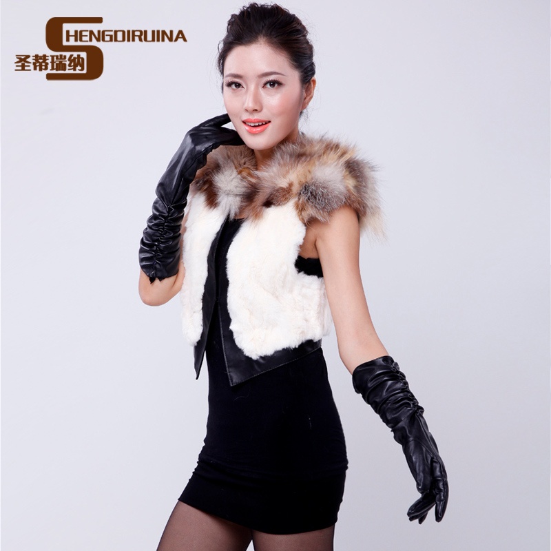 2012 the whole network fox fur collar rabbit fur vest outerwear 9850