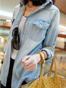 2012 thermal denim shirt women's long-sleeve shirt outerwear shirt women's