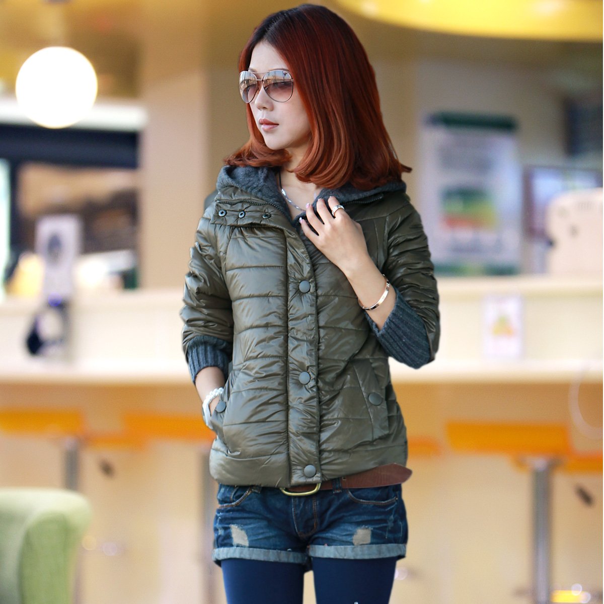 2012 thermal wadded jacket outerwear winter short jacket casual winter Women outerwear