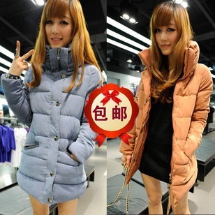 2012 thickening outerwear stand collar thermal cotton-padded jacket wadded jacket female hooded women's