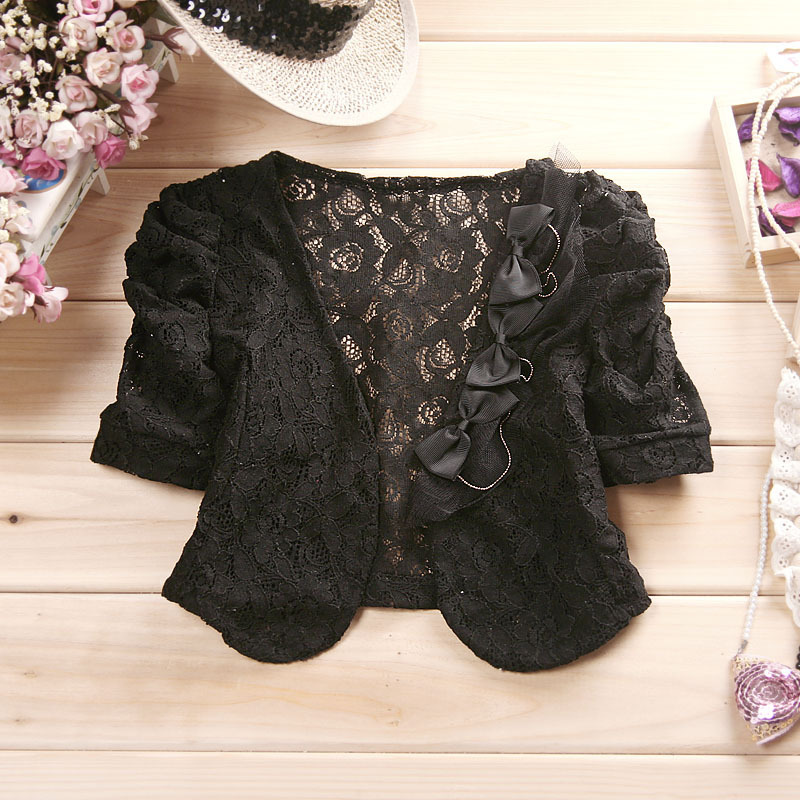 2012  thin cardigan full lace cutout short design cape coat shrug