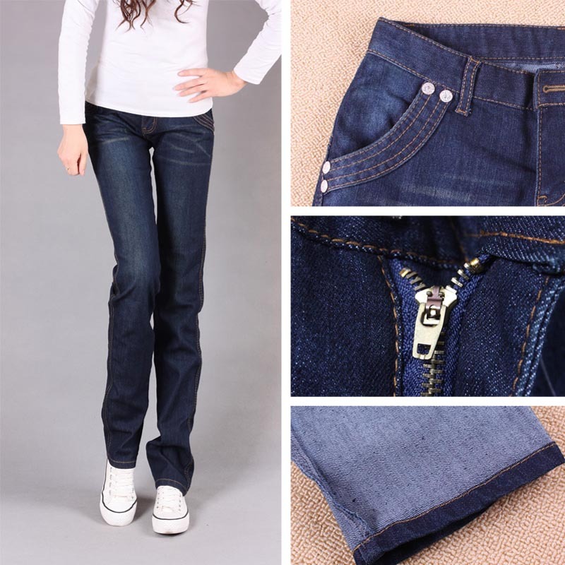 2012 thin women's long trousers jeans elastic slim plus size small straight pants 127 NCMPGNN