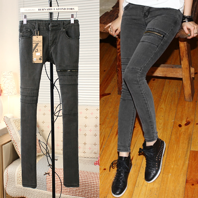 2012 tight skinny jeans pencil pants elastic skinny denim pants female 1250