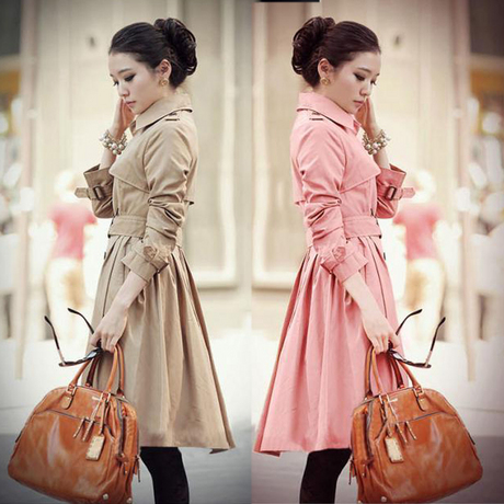 2012 trench female outerwear autumn and winter plus size slim women's trench outerwear