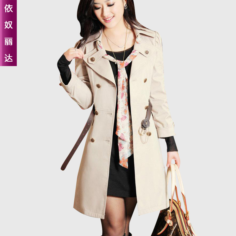 2012 trench women's autumn and winter outerwear slim spring and autumn double breasted women's trench female