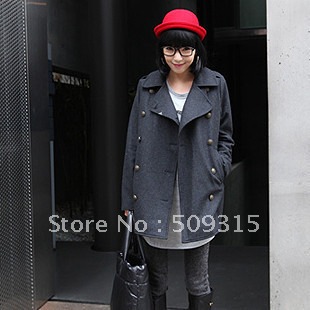 2012 trench women's woolen outerwear cloak wool coat winter overcoat female