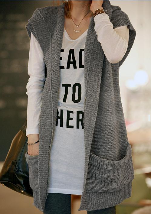 2012 trend 100% cotton sleeveless hooded women's sweater cardigan outerwear