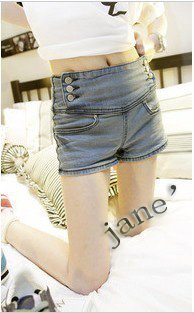 2012 ultra-thin double-breasted Slim package hip denim shorts