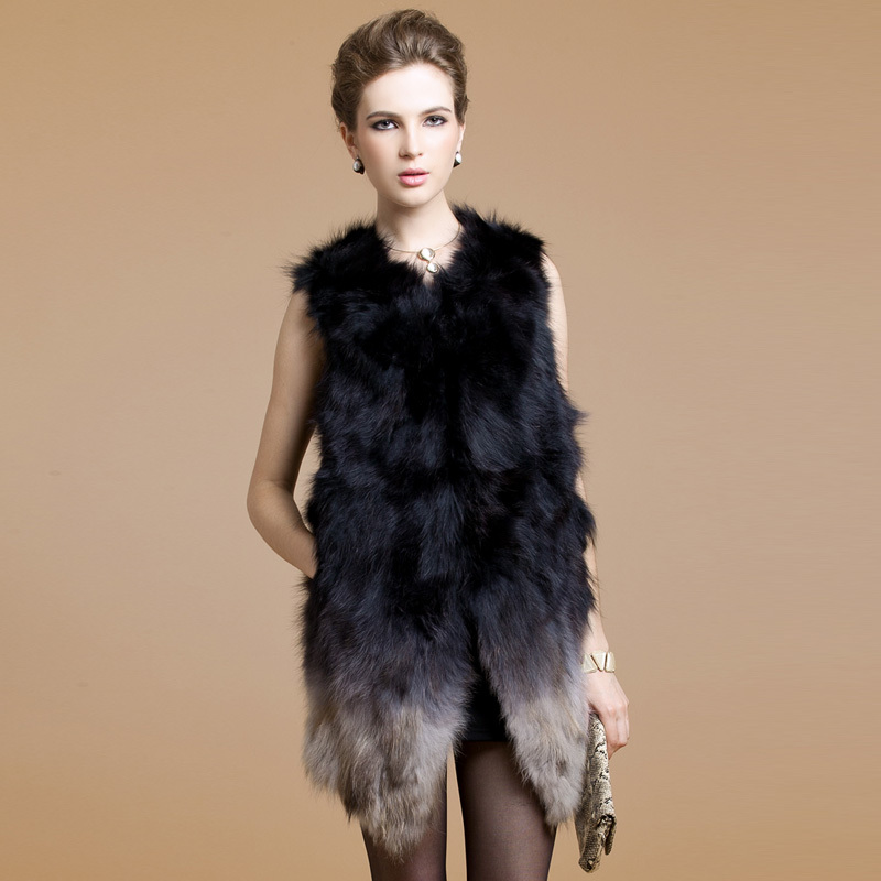 2012 unique fur overcoat natural women's vest