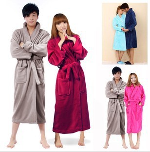 2012 upset coral fleece gown men and women gown bath robe couple pajamas man gown leisure wear