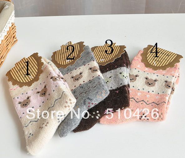 2012 Upset warm cute teddy bear wool socks socks rabbit wool socks