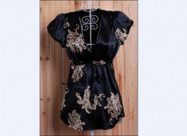 2012 V Collar Flower Printed Sleepwear free shipping