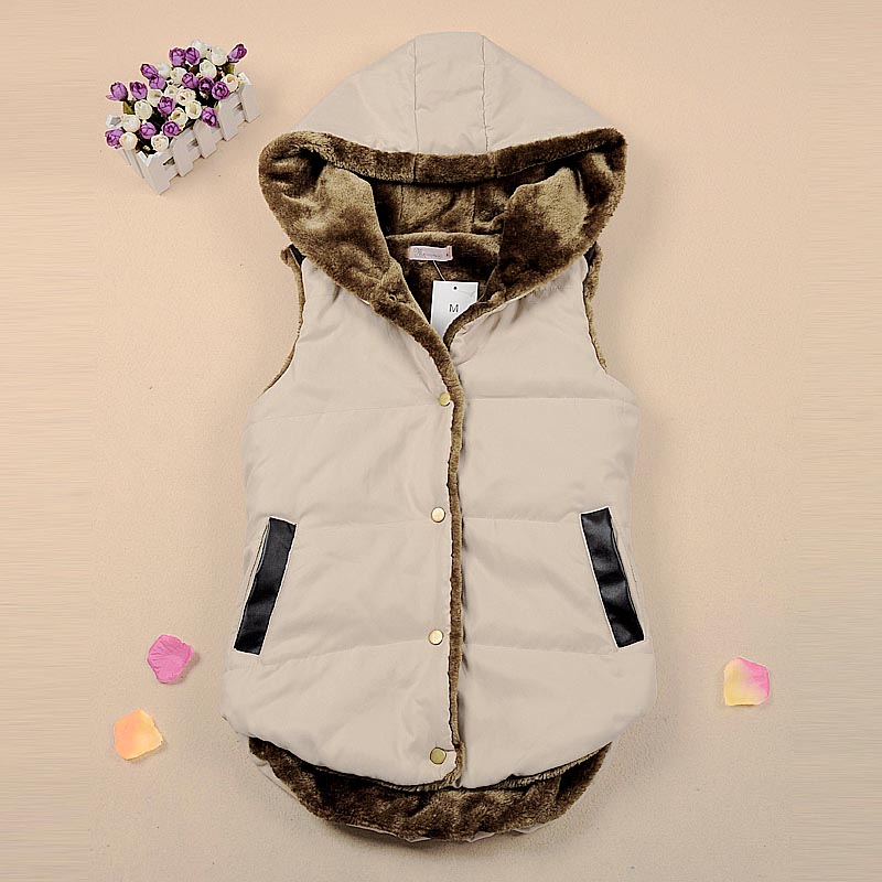 2012 vest coral fleece thickening with a hood vest cotton vest female autumn and winter fashion