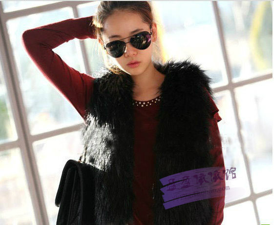 2012 vest female autumn and winter fashion all-match faux vest faux fur vest medium-long