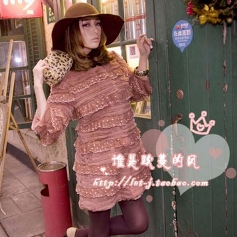 2012 vintage fashion lace rex rabbit hair wrist-length sleeve overcoat medium-long outerwear fur ayuki