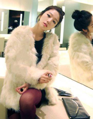 2012 vivi women's autumn and winter faux fur wool long design overcoat fur coat all-match ,Free shipping