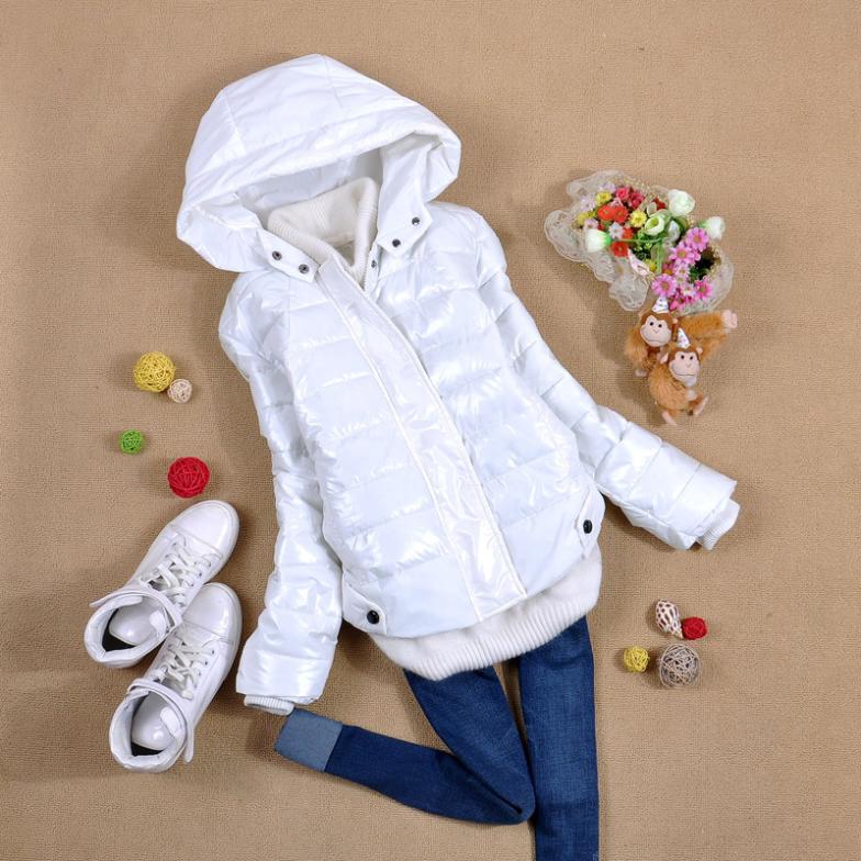 2012 warm bright surface cap unlined upper garment pure color college wind brief down jacket female