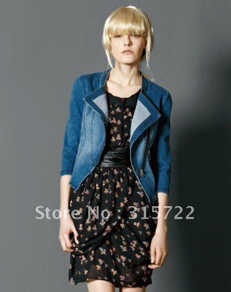 2012  washed denim short jacket  jeans,fashion lady coat,newest outerwear P-010