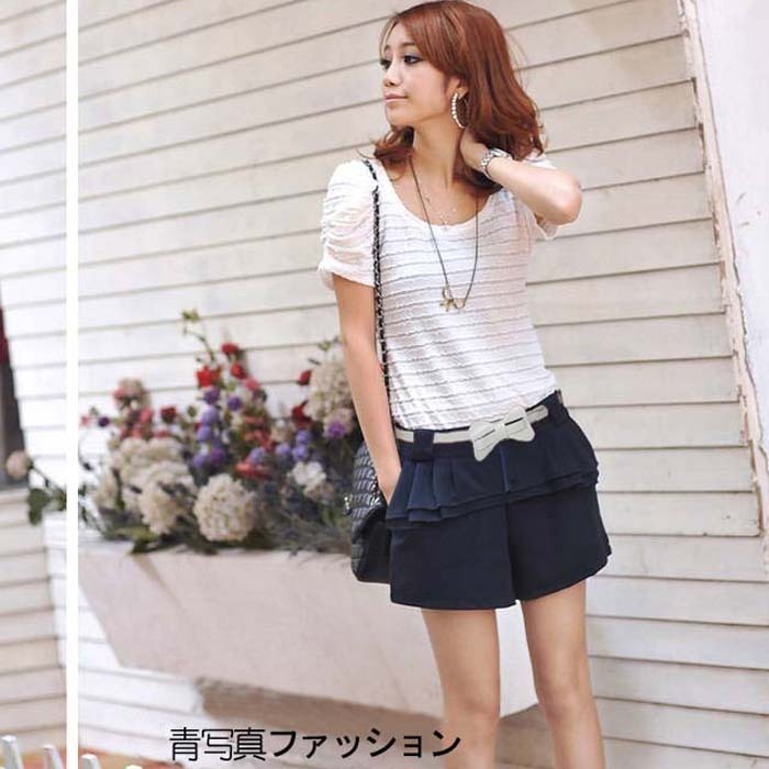 2012 white shorts summer high waist black shorts casual women's