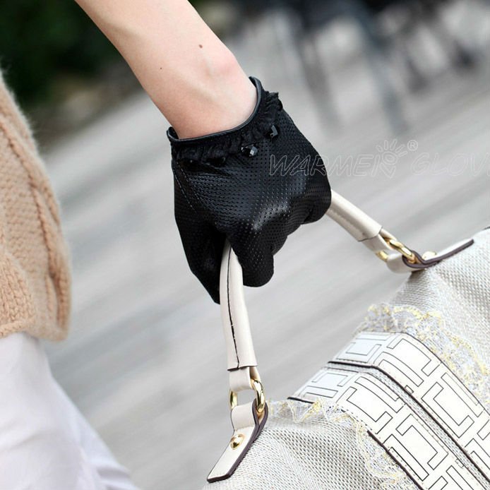 2012 wholesale Free Shipping Ladies' lambskin fashion leather gloves