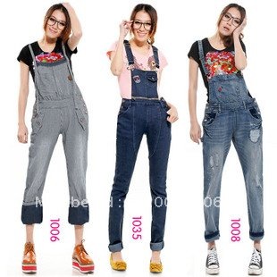 2012 Wholesale Popular Leisure Gallus Women Overalls Jeans