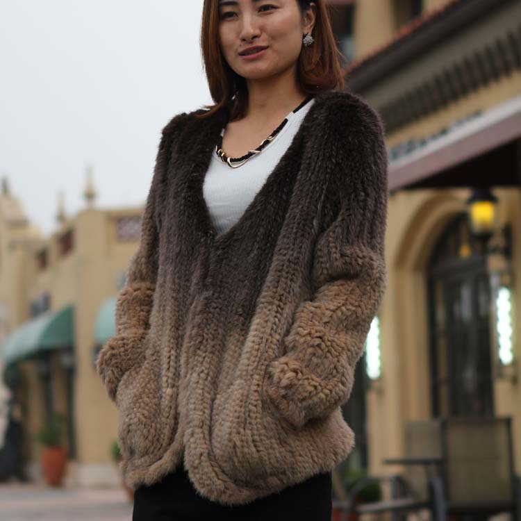 2012 WINTER*100%  MINK KNITTED LONG COAT V COLLAR/MINK FUR COAT* FREE SHIPPING*BE12105