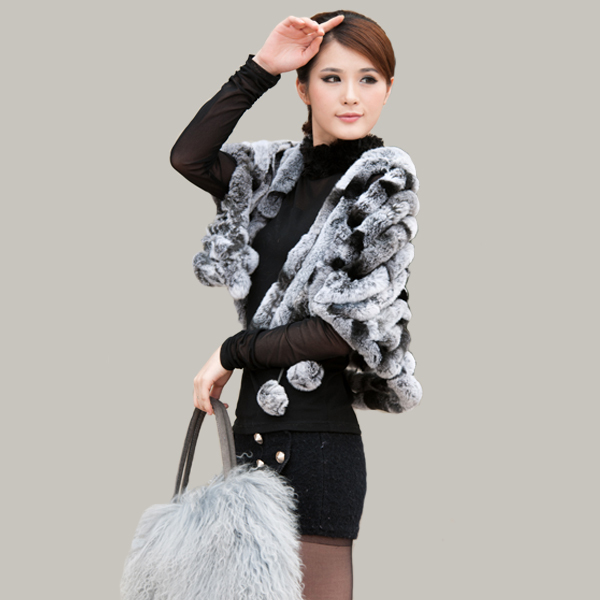 2012 winter 100% rex rabbit fur shawl/ fur scarf * free shipping* BE-12102