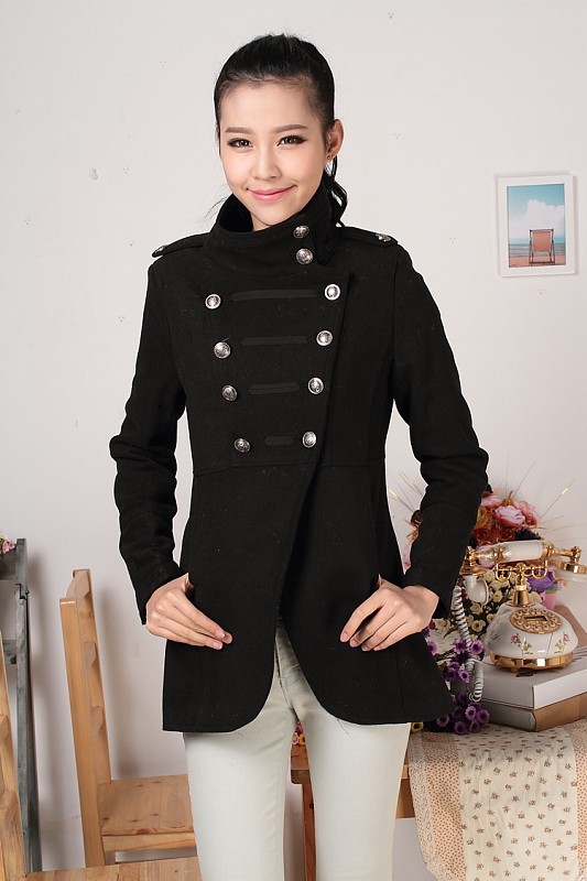 2012 winter asos british style slim double breasted woolen overcoat trench irregular sweep outerwear