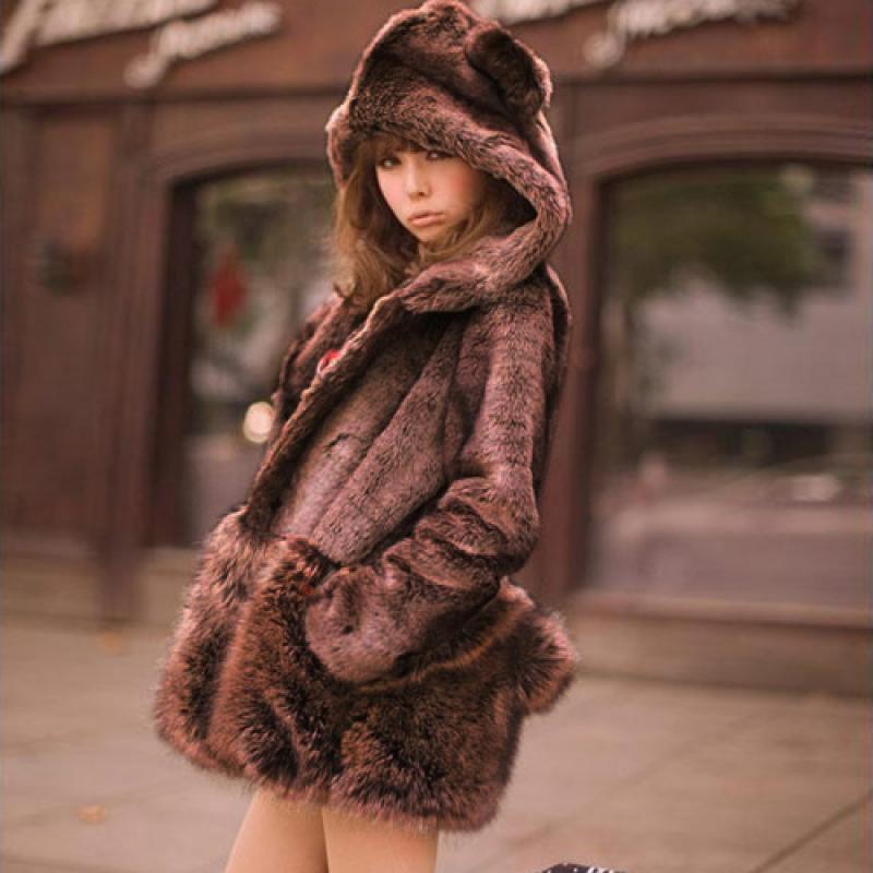 2012 winter beautiful fashion personality thermal plush overcoat heavly outerwear