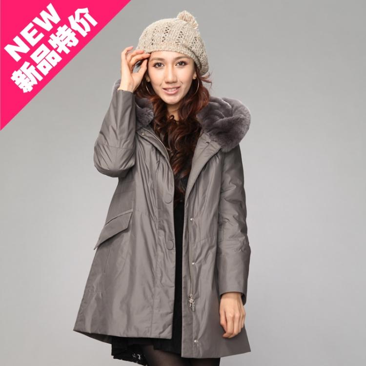 2012 winter casual brief rex rabbit hat rabbit liner women's nick coat female free shipping