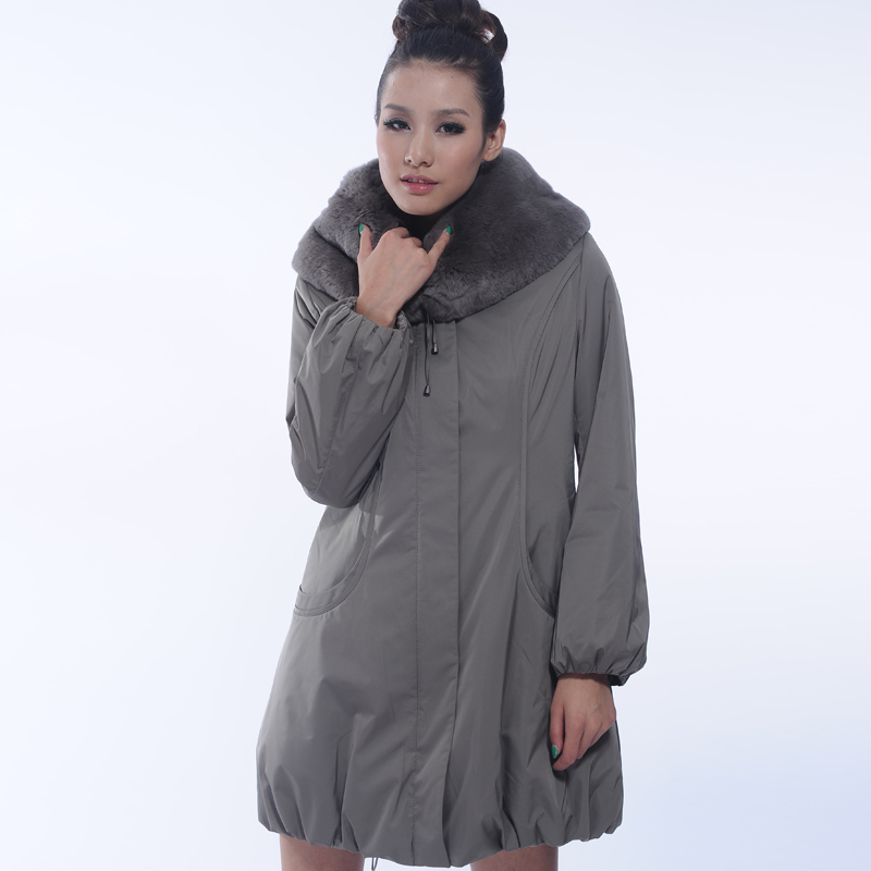 2012 winter casual female plus size rex rabbit large-neck cap rabbit hair liner women's nick coat fur