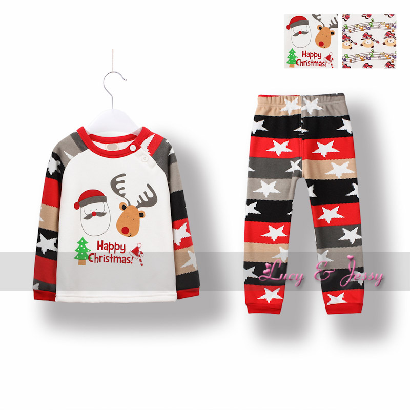 2012 winter child baby girls clothing 100% cotton plus velvet thickening sleepwear pajama pants lounge underwear