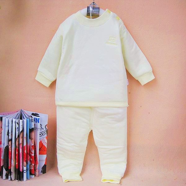 2012 winter child thermal underwear baby antarctic cotton underwear set baby liner wadded jacket trousers dual