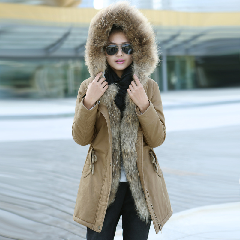 2012 winter cotton overcoat ultra long fur collar hooded thickening cotton-padded jacket medium-long outerwear plus size female