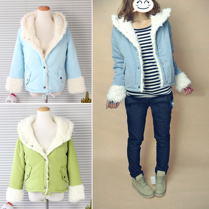 2012 winter cotton-padded jacket women's candy color with a hood slim thermal small cotton-padded jacket wadded jacket female