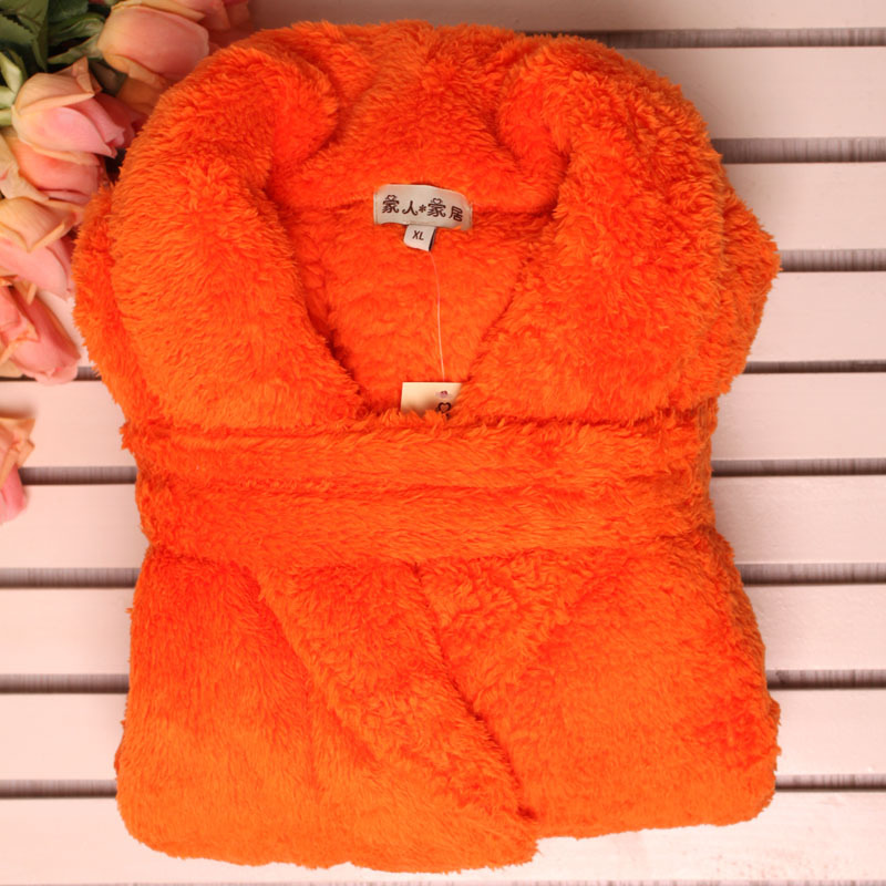 2012 winter double faced velvet plush thickening thermal coral fleece robe bathrobes women's lounge safflowers