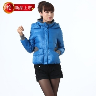 2012 winter down coat female fashion short design with a hood