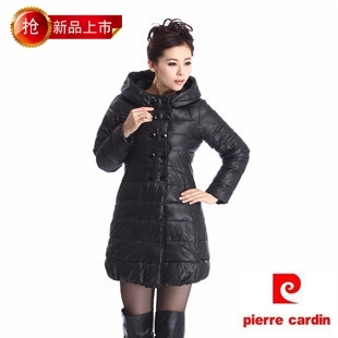 2012 winter down cotton fashion medium-long double breasted with a hood cotton-padded jacket