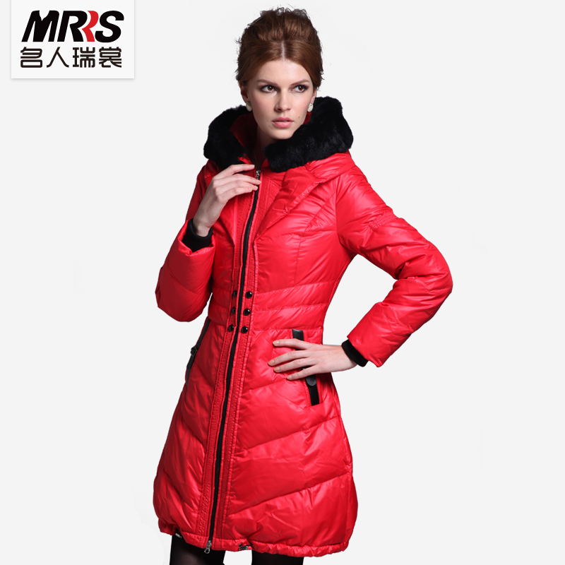 2012 winter fashion fur collar slim long design hooded down coat female 2387 WINTER FREE SHIPPING