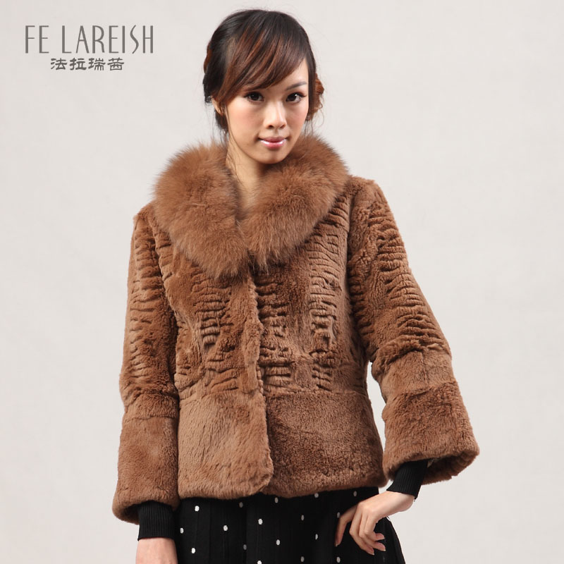 2012 winter fox fur rabbit fur short design slim fur coat m210