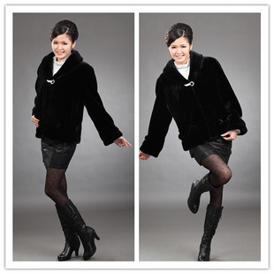 2012 winter fur overcoat quality mink imitation mink leather coat female