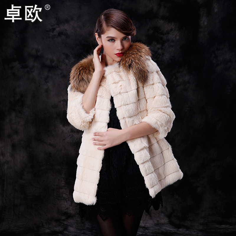 2012 winter fur rabbit fur coat female wp210005