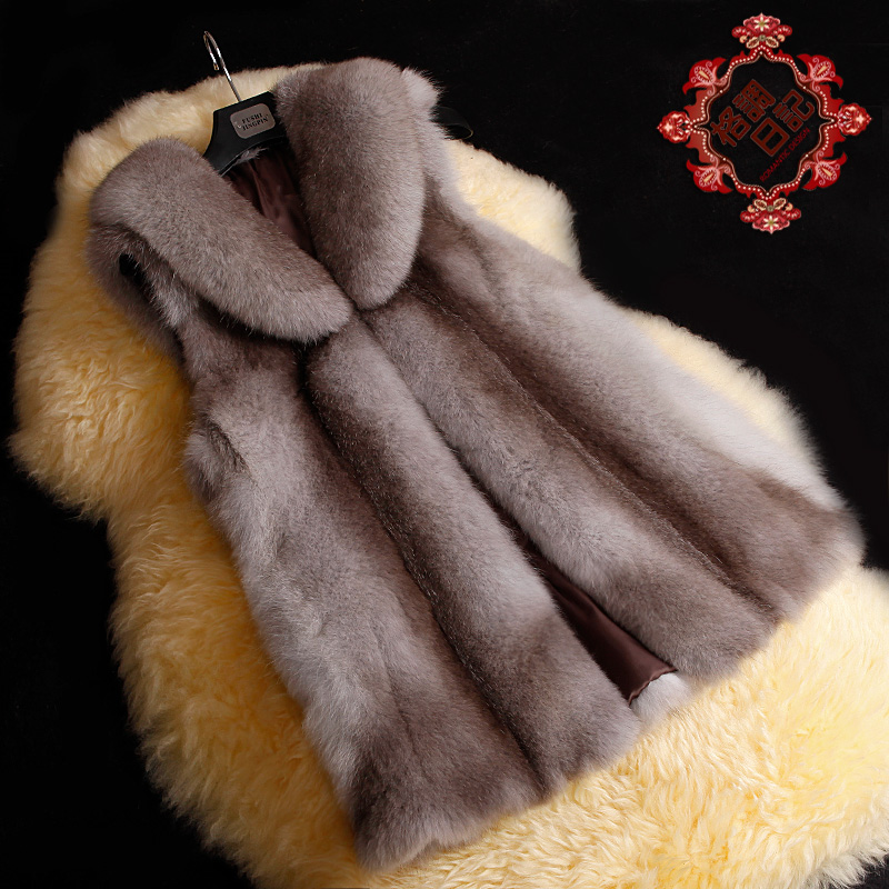 2012 winter fur small fox fur vest natural full leather fur vest