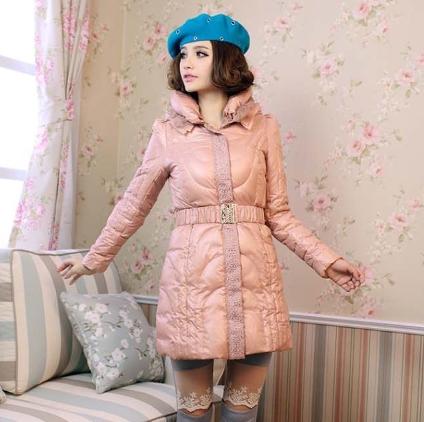 2012 winter gentlewomen elegant medium-long down coat female detachable cap