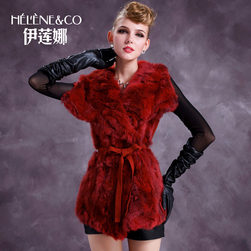 2012 winter high quality women's elegant rex rabbit hair fur coat a91304