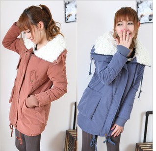 2012 winter korean ladies fashion jacket,women's outcoat, plus thicker windbreaker coat,Nice quality,Free Shipping 3 colors,696