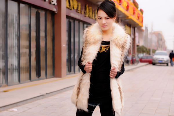 2012 Winter Long Style Luxury Women Fox Fur Vest Raccoon Fur Vest