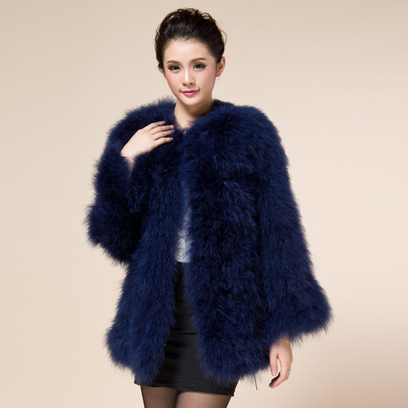 2012 winter luxurious and noble ostrich plus size turkey wool fur coat 01