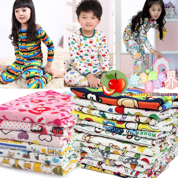 2012 winter male child girls clothing thickening fleece baby thermal underwear set lounge v4