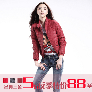 2012 winter motorcycle thin short design fashion candy color Women jourdan down coat